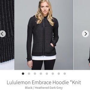 Lululemon Embrace Rib Knit Hoodie Zip Sweater, 4